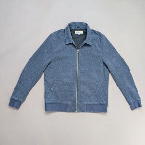 Artefact Heather Blue Minimalist Full Zip Jacket Mens Small Casual